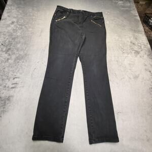 Kenneth Cole Jeans Womens 12 Black Skinny Jess Skinny Dark Wash Stretch 5-Pocket